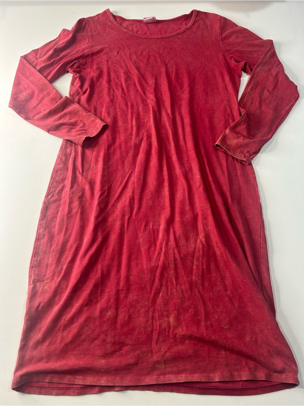 LuLaRoe Large Red Long-Sleeve Casual A-Line Dress